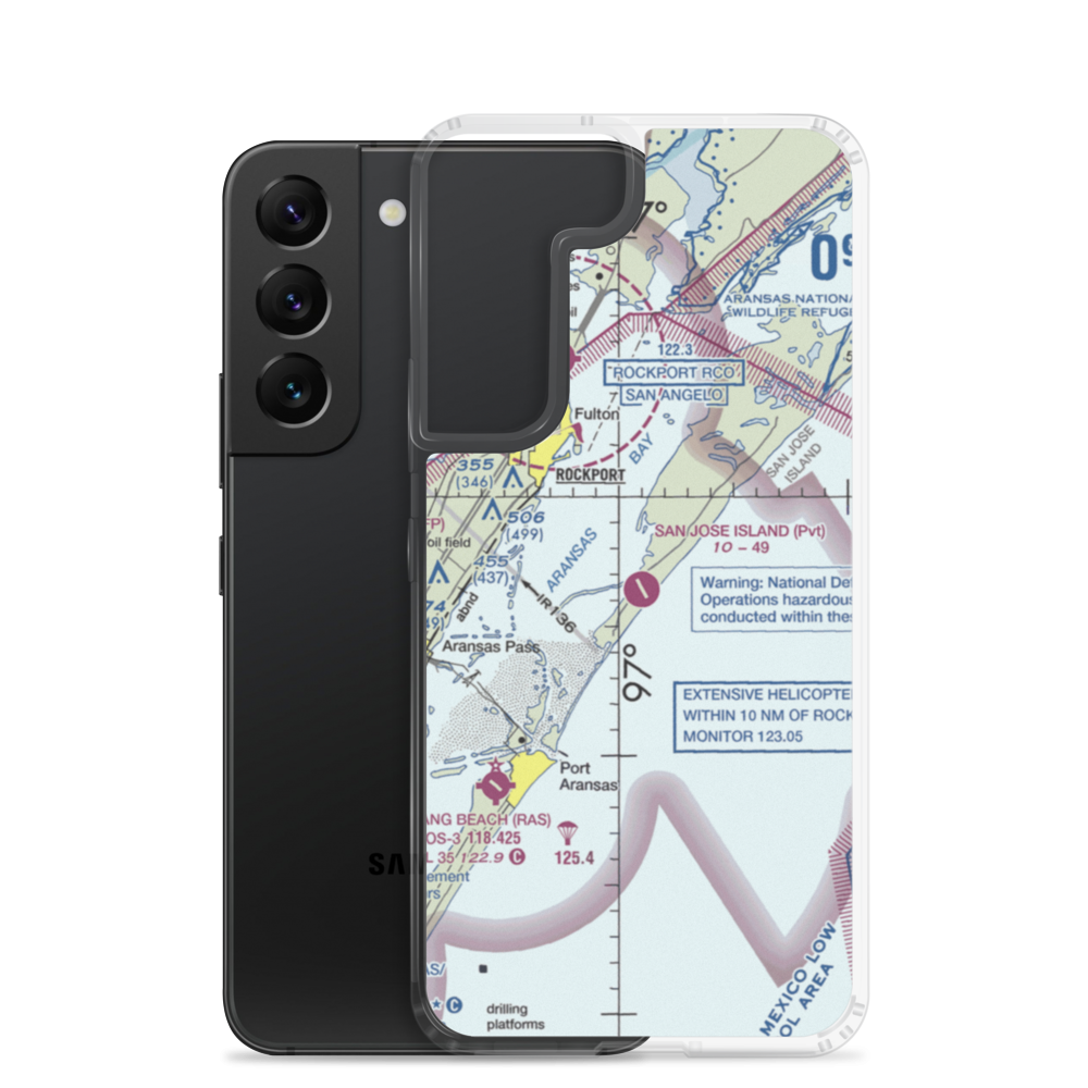 San Jose Island Airport (XS67) VFR Sectional Samsung Case Samsung Galaxy S22 model shown