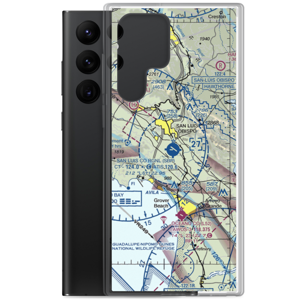 San Luis County Regional Airport (SBP) VFR Sectional Samsung Case Samsung Galaxy S22 Ultra model shown