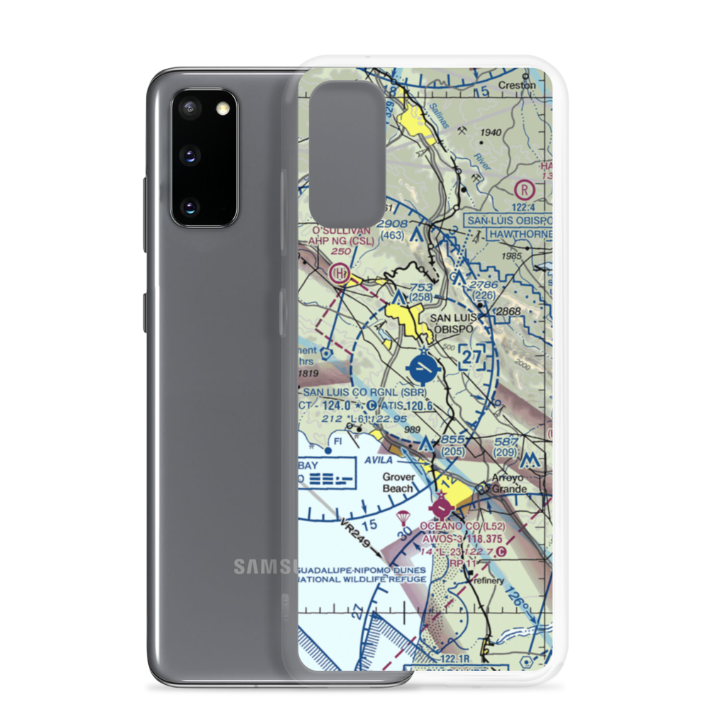 San Luis County Regional Airport (SBP) VFR Sectional Samsung Case Samsung Galaxy S20 model shown