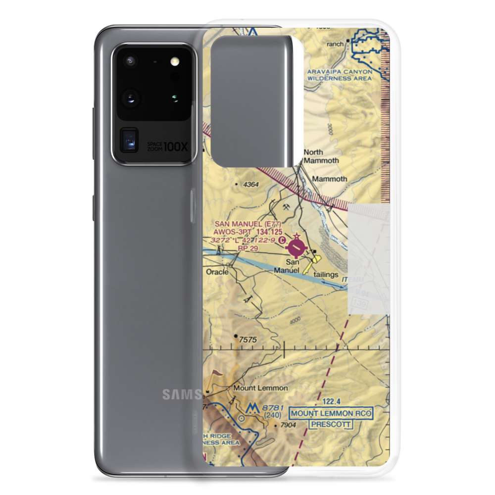 San Manuel Airport (E77) VFR Sectional Samsung Case Samsung Galaxy S20 Ultra model shown
