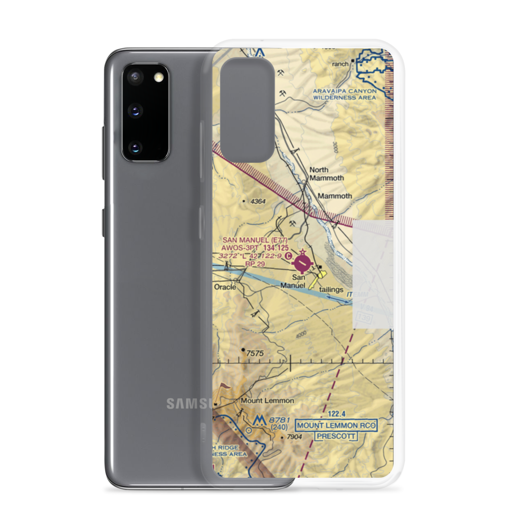 San Manuel Airport (E77) VFR Sectional Samsung Case Samsung Galaxy S20 model shown