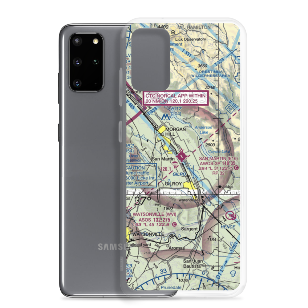 San Martin Airport (E16) VFR Sectional Samsung Case Samsung Galaxy S20 Plus model shown