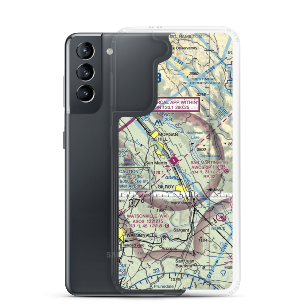 San Martin Airport (E16) VFR Sectional Samsung Case Samsung Galaxy S21 model shown