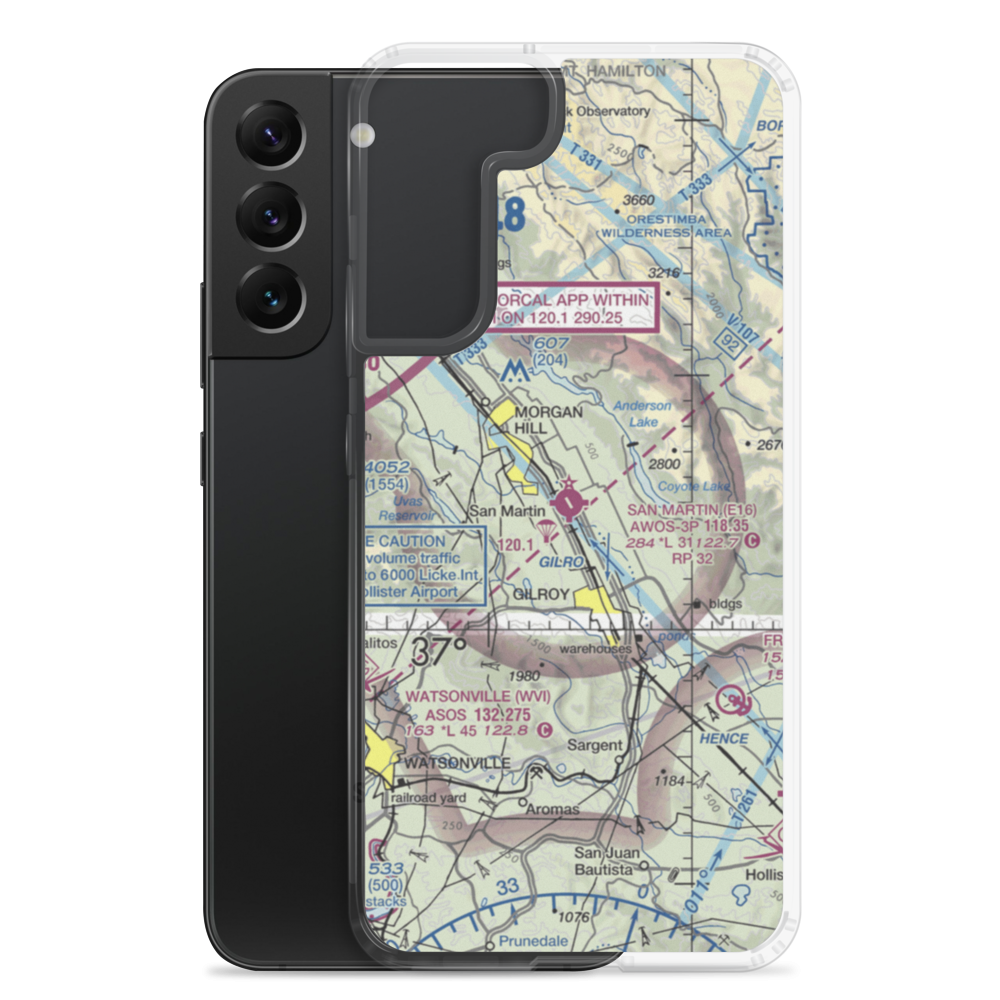 San Martin Airport (E16) VFR Sectional Samsung Case Samsung Galaxy S22 Plus model shown