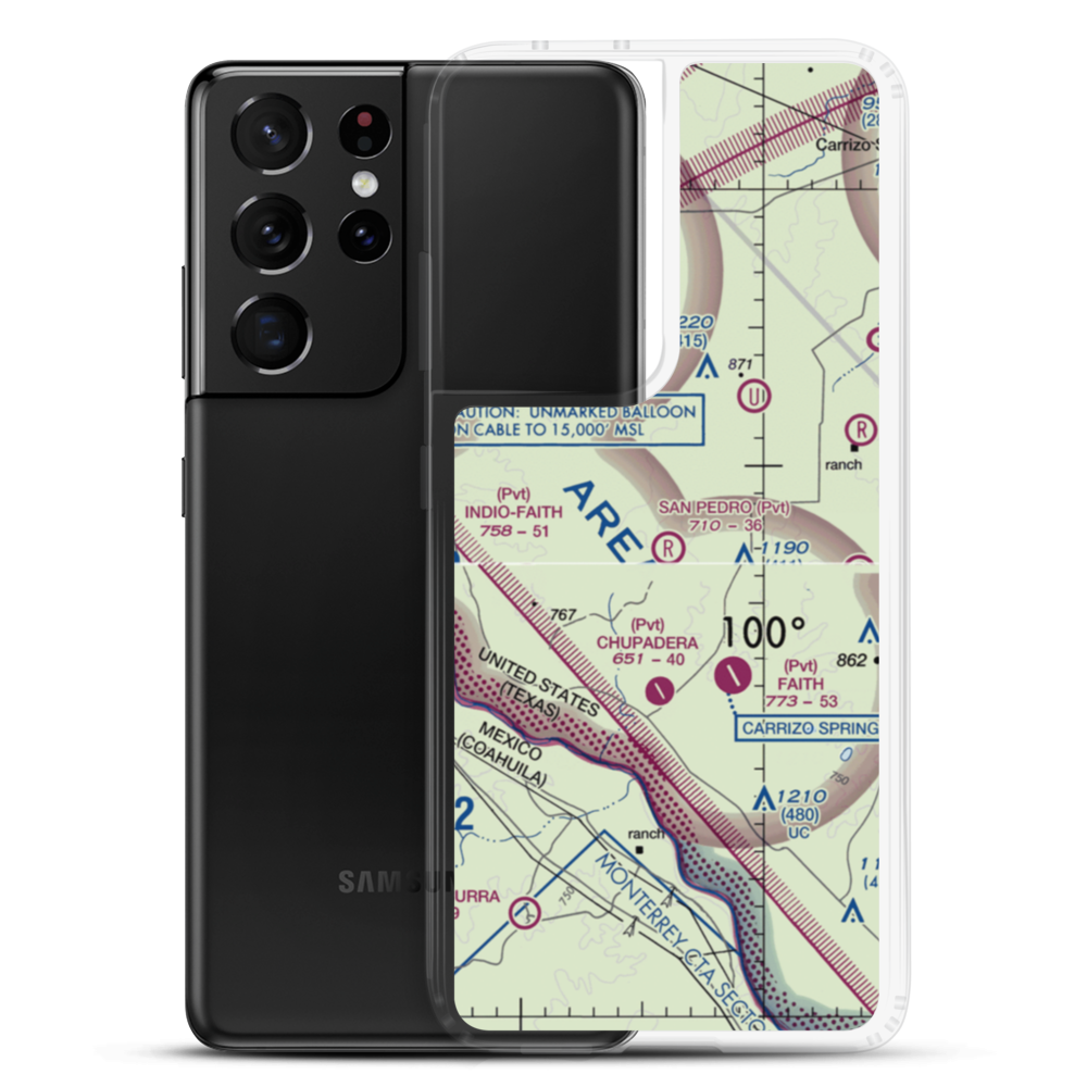 San Pedro Ranch Airport (97TX) VFR Sectional Samsung Case Samsung Galaxy S21 Ultra model shown