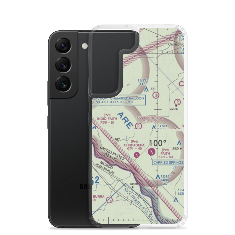 San Pedro Ranch Airport (97TX) VFR Sectional Samsung Case Samsung Galaxy S22 model shown