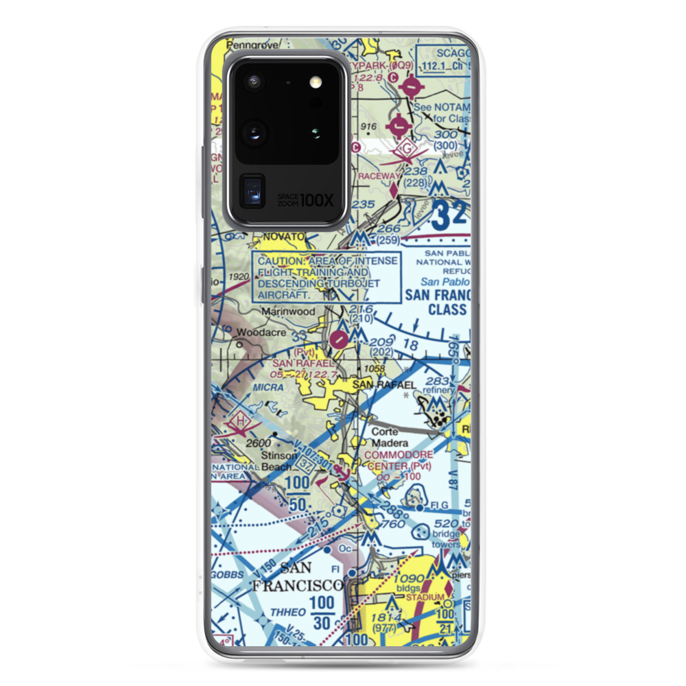 San Rafael Airport (CA35) VFR Sectional Samsung Case Samsung Galaxy S20 Ultra model shown