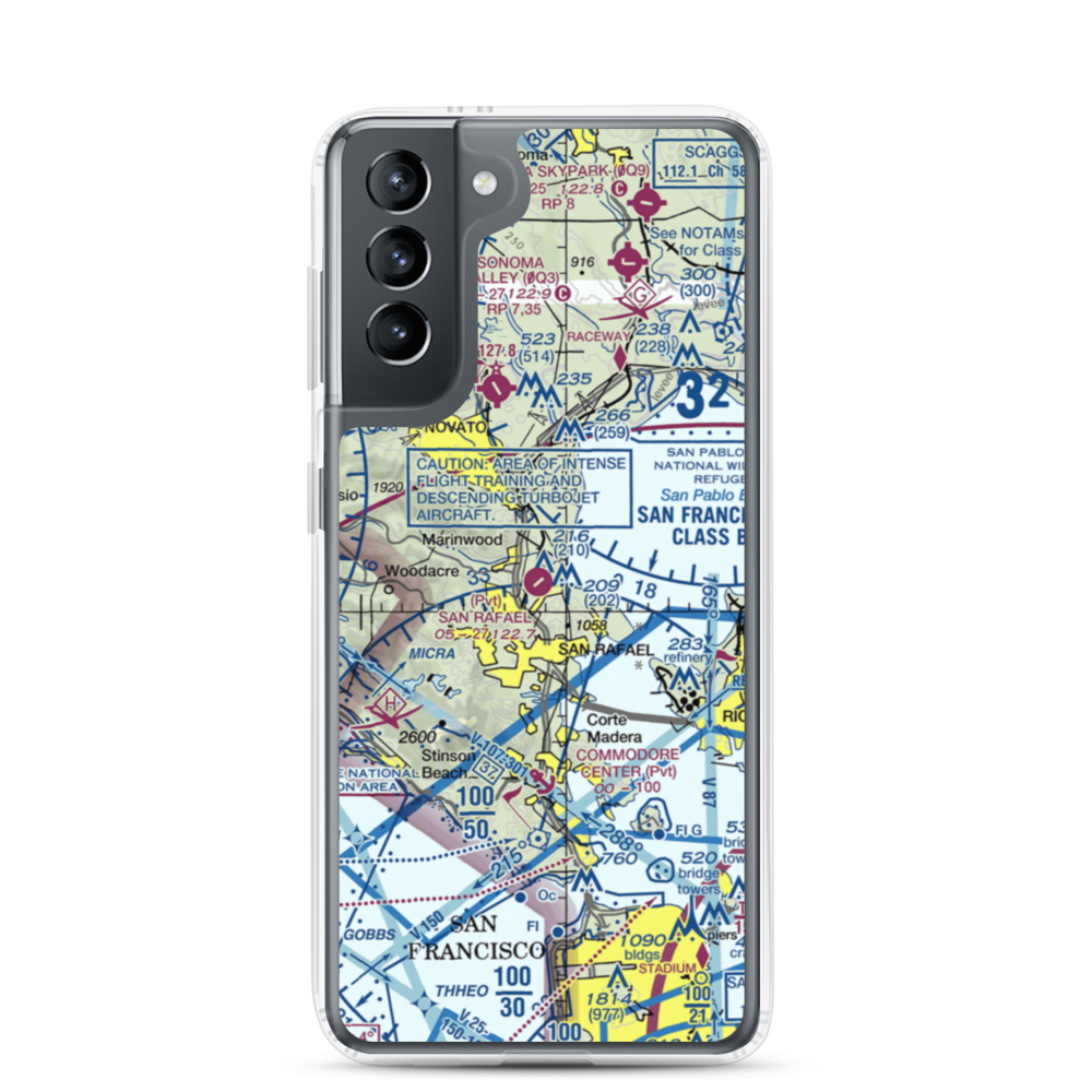 San Rafael Airport (CA35) VFR Sectional Samsung Case Samsung Galaxy S21 model shown