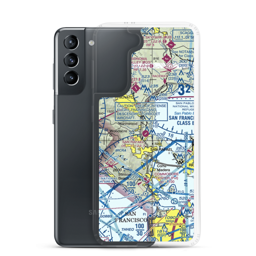 San Rafael Airport (CA35) VFR Sectional Samsung Case Samsung Galaxy S21 model shown