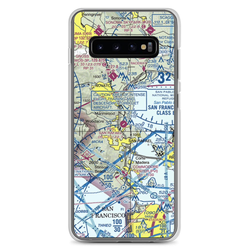 San Rafael Airport (CA35) VFR Sectional Samsung Case Samsung Galaxy S10+ model shown