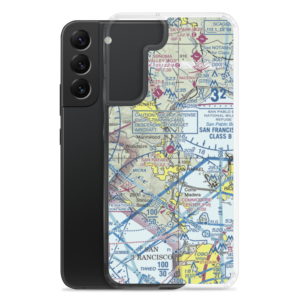 San Rafael Airport (CA35) VFR Sectional Samsung Case Samsung Galaxy S22 Plus model shown