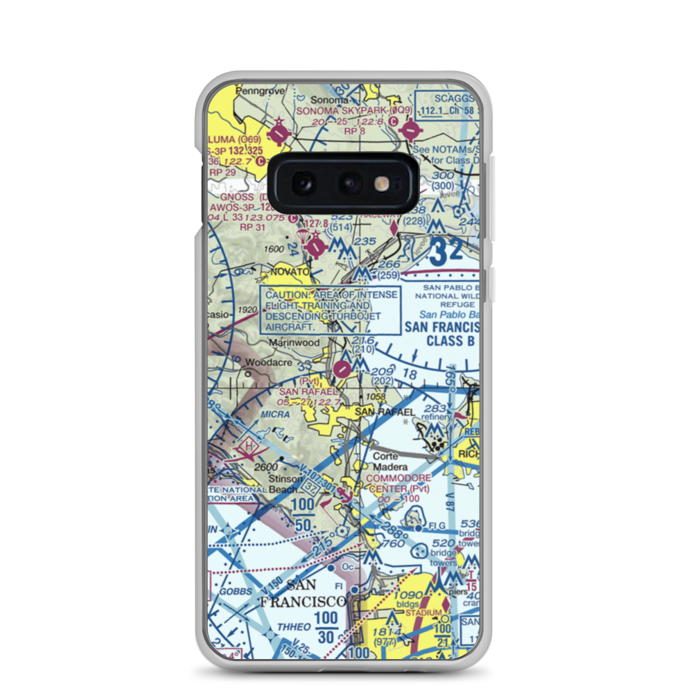 San Rafael Airport (CA35) VFR Sectional Samsung Case Samsung Galaxy S10e model shown