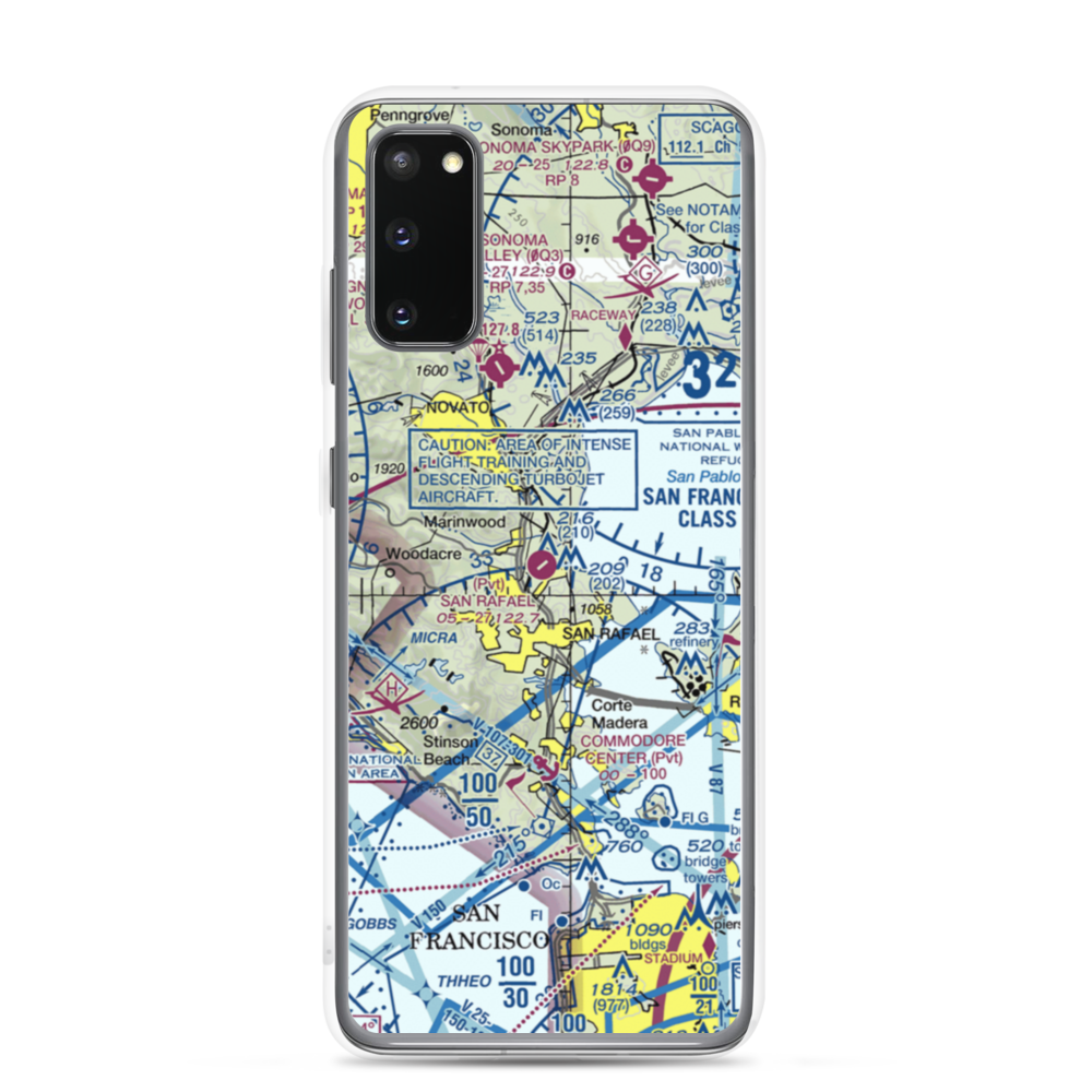 San Rafael Airport (CA35) VFR Sectional Samsung Case Samsung Galaxy S20 model shown