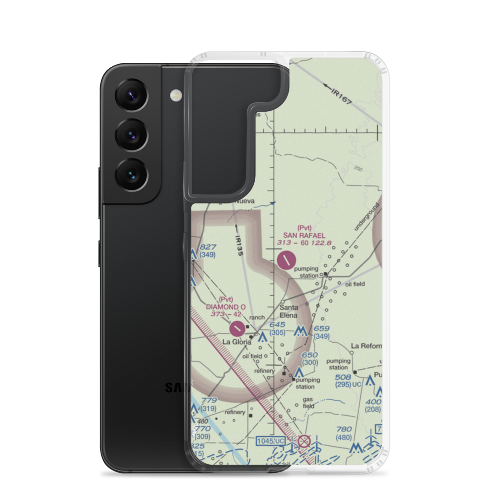 San Rafael Ranch Airport (38XS) VFR Sectional Samsung Case Samsung Galaxy S22 model shown