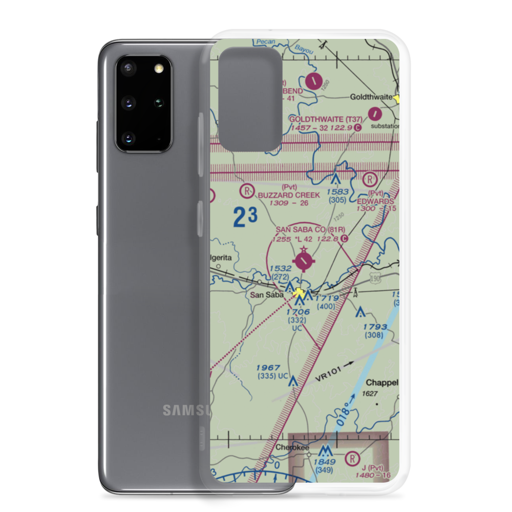 San Saba County Municipal Airport (81R) VFR Sectional Samsung Case Samsung Galaxy S20 Plus model shown