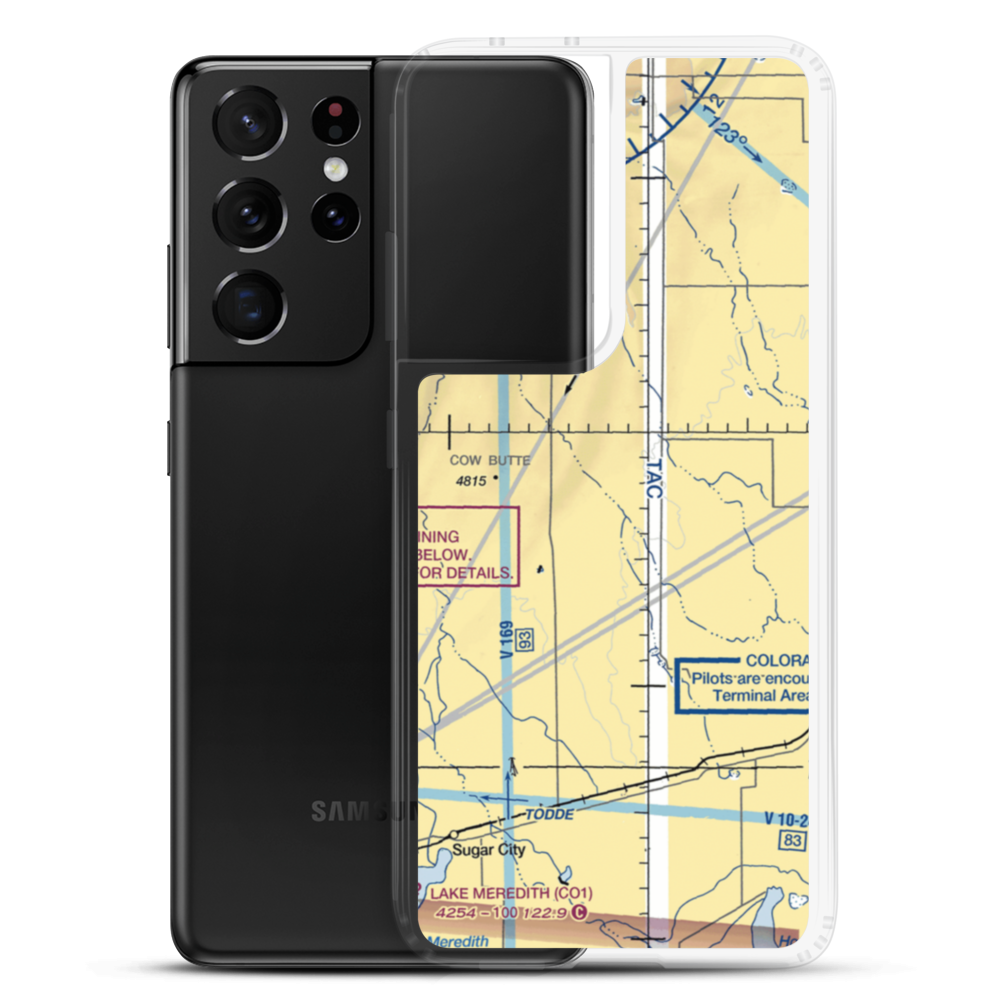 Sand Arroya Airport (US-0077) VFR Sectional Samsung Case Samsung Galaxy S21 Ultra model shown