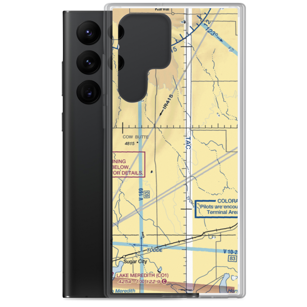 Sand Arroya Airport (US-0077) VFR Sectional Samsung Case Samsung Galaxy S22 Ultra model shown