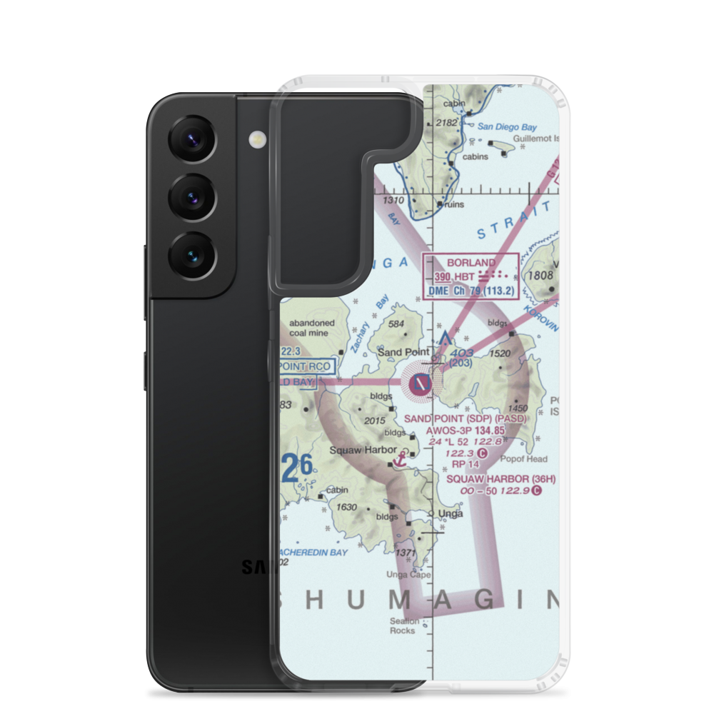 Sand Point Airport (SDP) VFR Sectional Samsung Case Samsung Galaxy S22 model shown