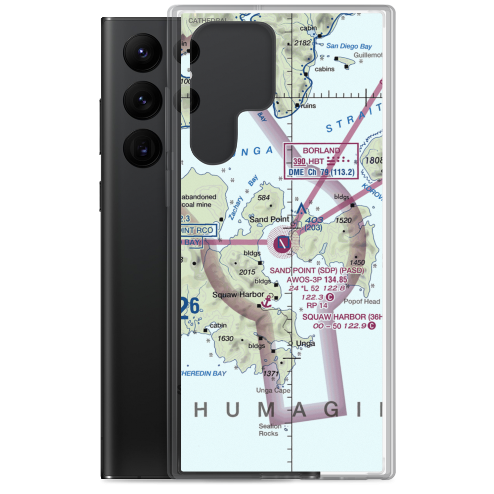 Sand Point Airport (SDP) VFR Sectional Samsung Case Samsung Galaxy S22 Ultra model shown