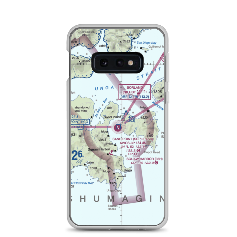Sand Point Airport (SDP) VFR Sectional Samsung Case Samsung Galaxy S10e model shown
