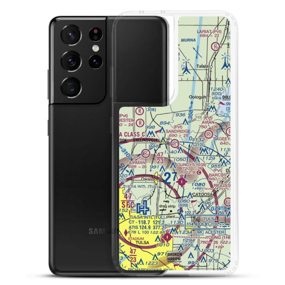 Sand Ridge Airpark Inc Airport (OK94) VFR Sectional Samsung Case Samsung Galaxy S21 Ultra model shown