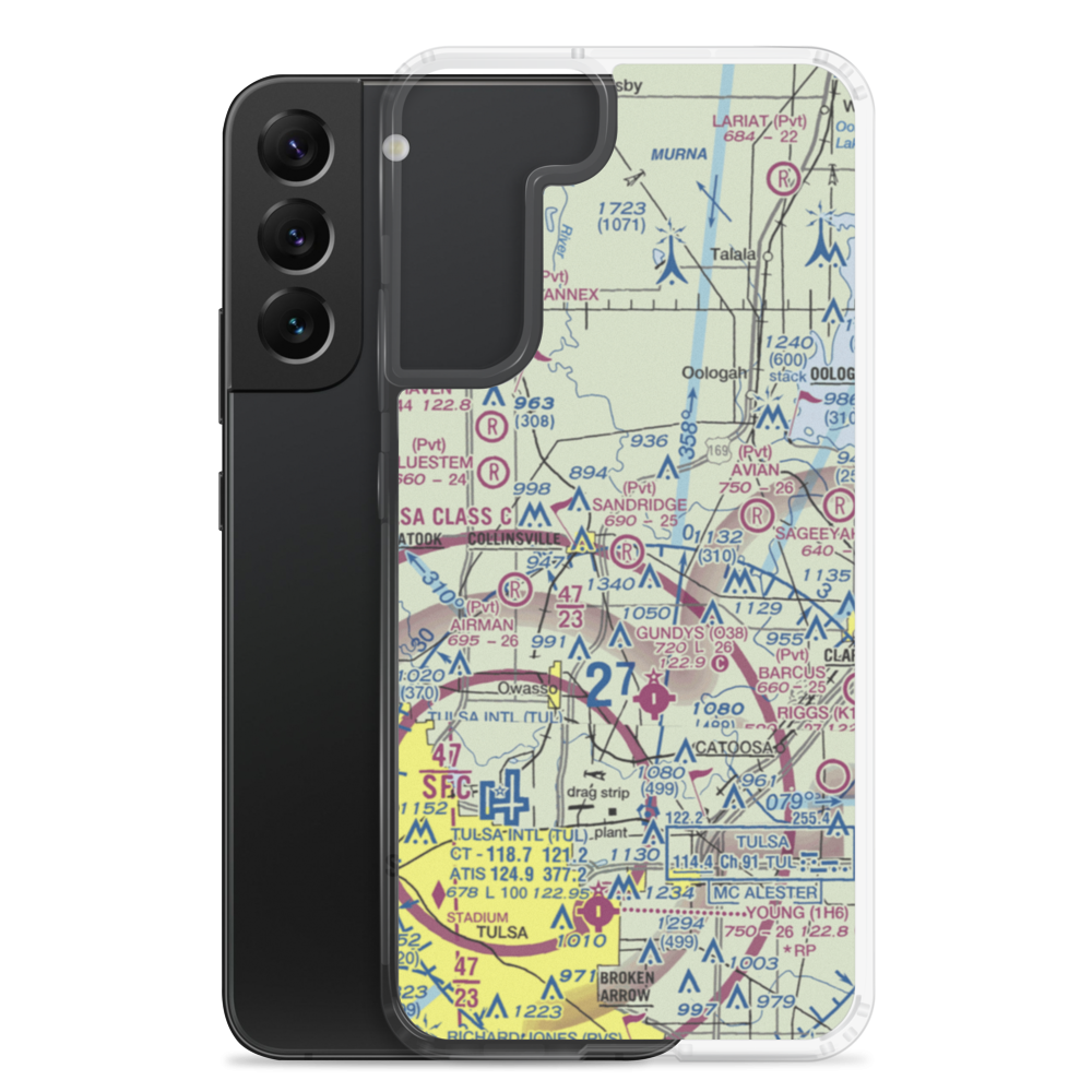 Sand Ridge Airpark Inc Airport (OK94) VFR Sectional Samsung Case Samsung Galaxy S22 Plus model shown