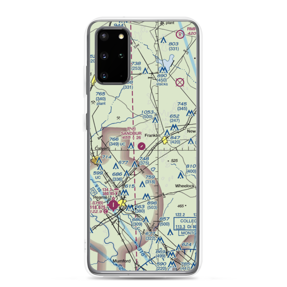 Sandbur Ranches Private Airport (TX75) VFR Sectional Samsung Case Samsung Galaxy S20 Plus model shown