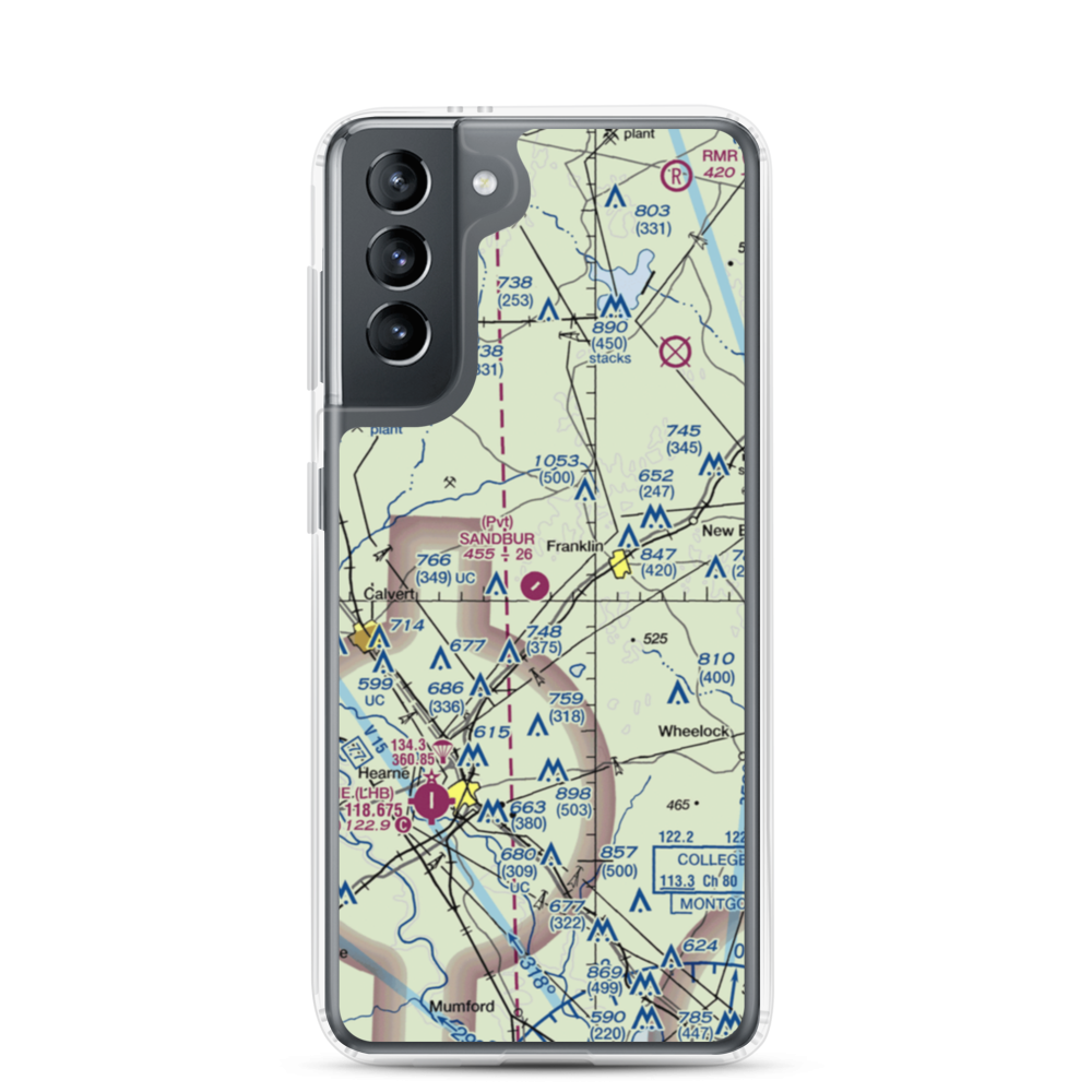 Sandbur Ranches Private Airport (TX75) VFR Sectional Samsung Case Samsung Galaxy S21 model shown