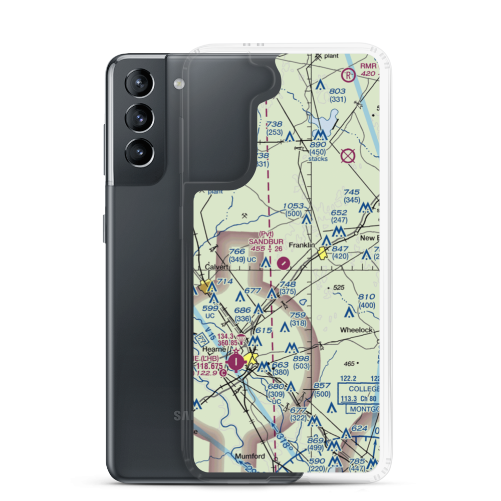 Sandbur Ranches Private Airport (TX75) VFR Sectional Samsung Case Samsung Galaxy S21 model shown