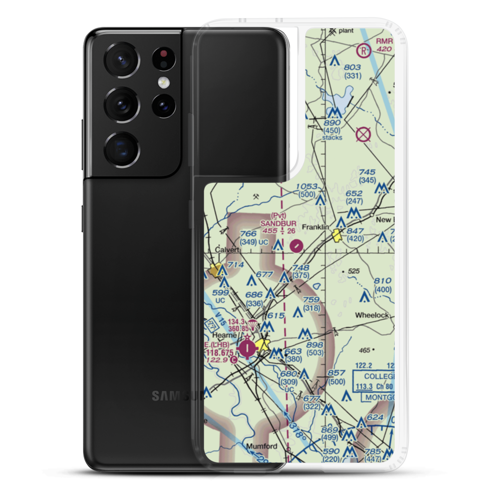 Sandbur Ranches Private Airport (TX75) VFR Sectional Samsung Case Samsung Galaxy S21 Ultra model shown