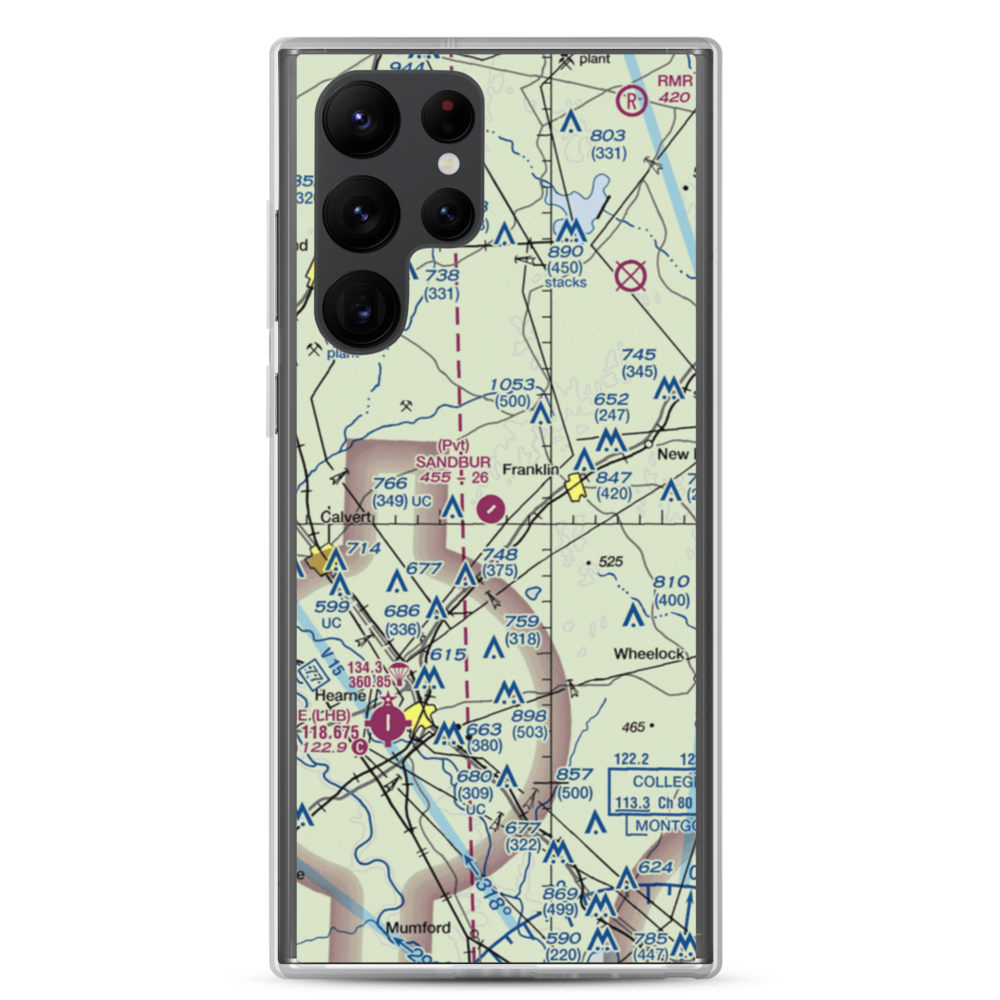 Sandbur Ranches Private Airport (TX75) VFR Sectional Samsung Case Samsung Galaxy S22 Ultra model shown