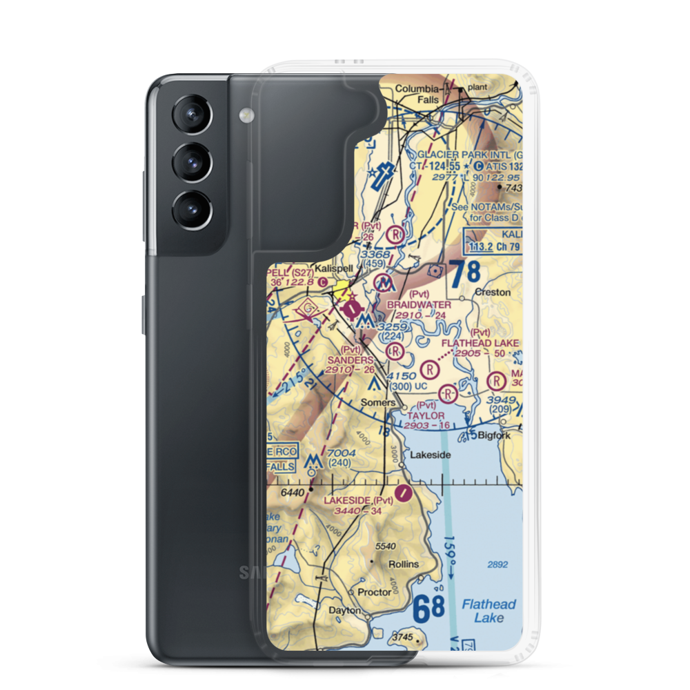 Sanders Airport (MT37) VFR Sectional Samsung Case Samsung Galaxy S21 model shown