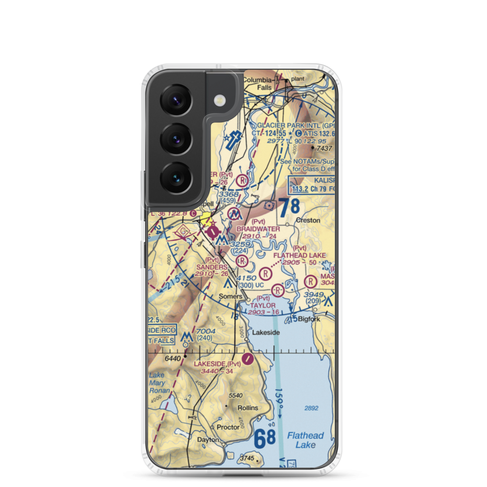 Sanders Airport (MT37) VFR Sectional Samsung Case Samsung Galaxy S22 model shown