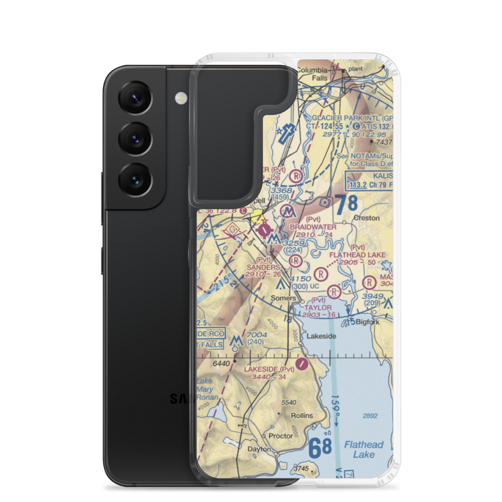 Sanders Airport (MT37) VFR Sectional Samsung Case Samsung Galaxy S22 model shown