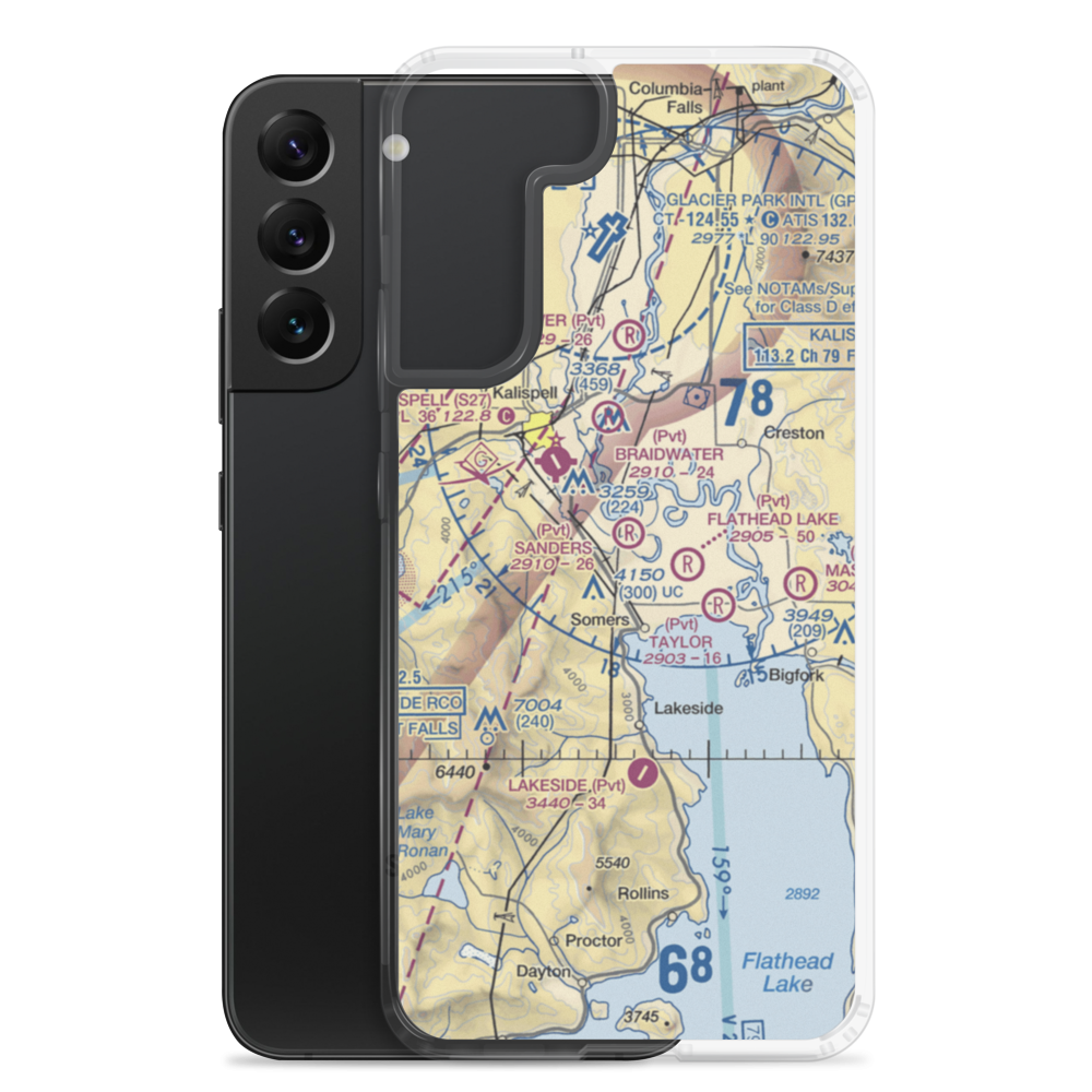 Sanders Airport (MT37) VFR Sectional Samsung Case Samsung Galaxy S22 Plus model shown