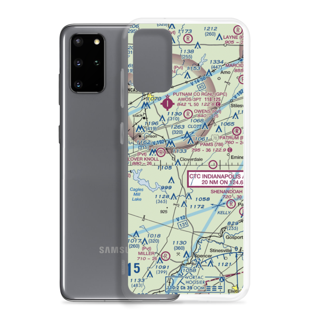 Sanders Gyroport Airport (IN88) VFR Sectional Samsung Case Samsung Galaxy S20 Plus model shown