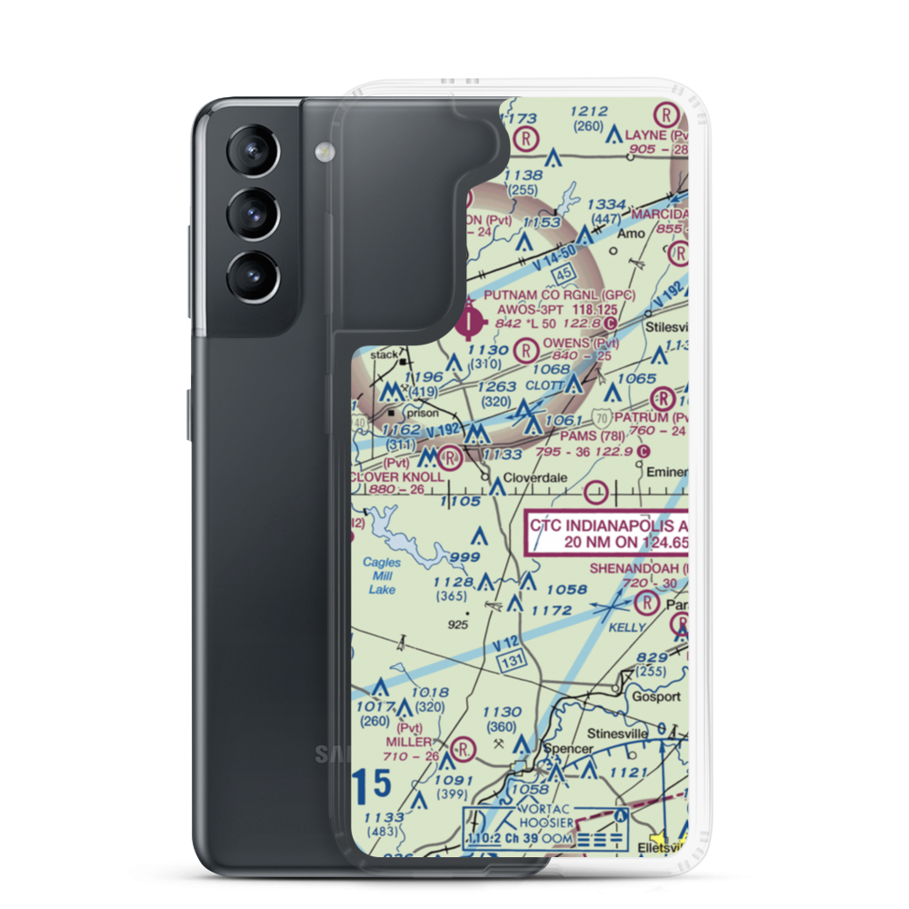 Sanders Gyroport Airport (IN88) VFR Sectional Samsung Case Samsung Galaxy S21 model shown