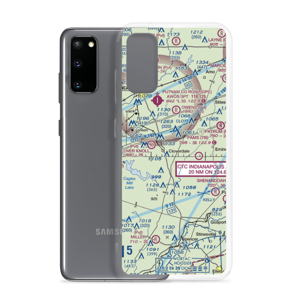 Sanders Gyroport Airport (IN88) VFR Sectional Samsung Case Samsung Galaxy S20 model shown