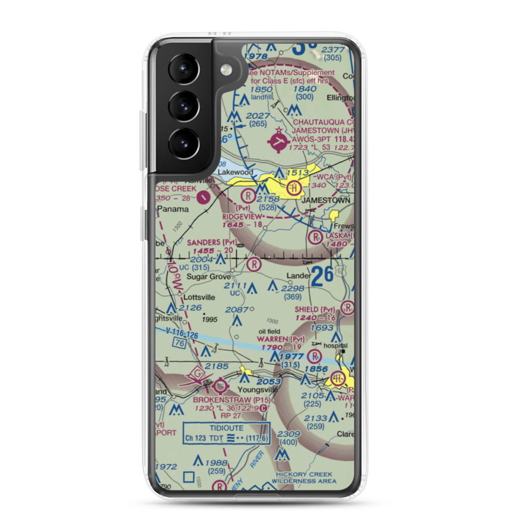 Sanders Personal Use Airport (70PN) VFR Sectional Samsung Case Samsung Galaxy S21 Plus model shown
