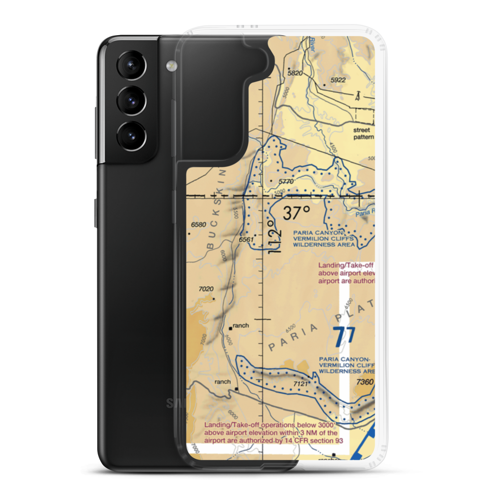 Sandhill Ranch Airport (44AZ) VFR Sectional Samsung Case Samsung Galaxy S21 Plus model shown