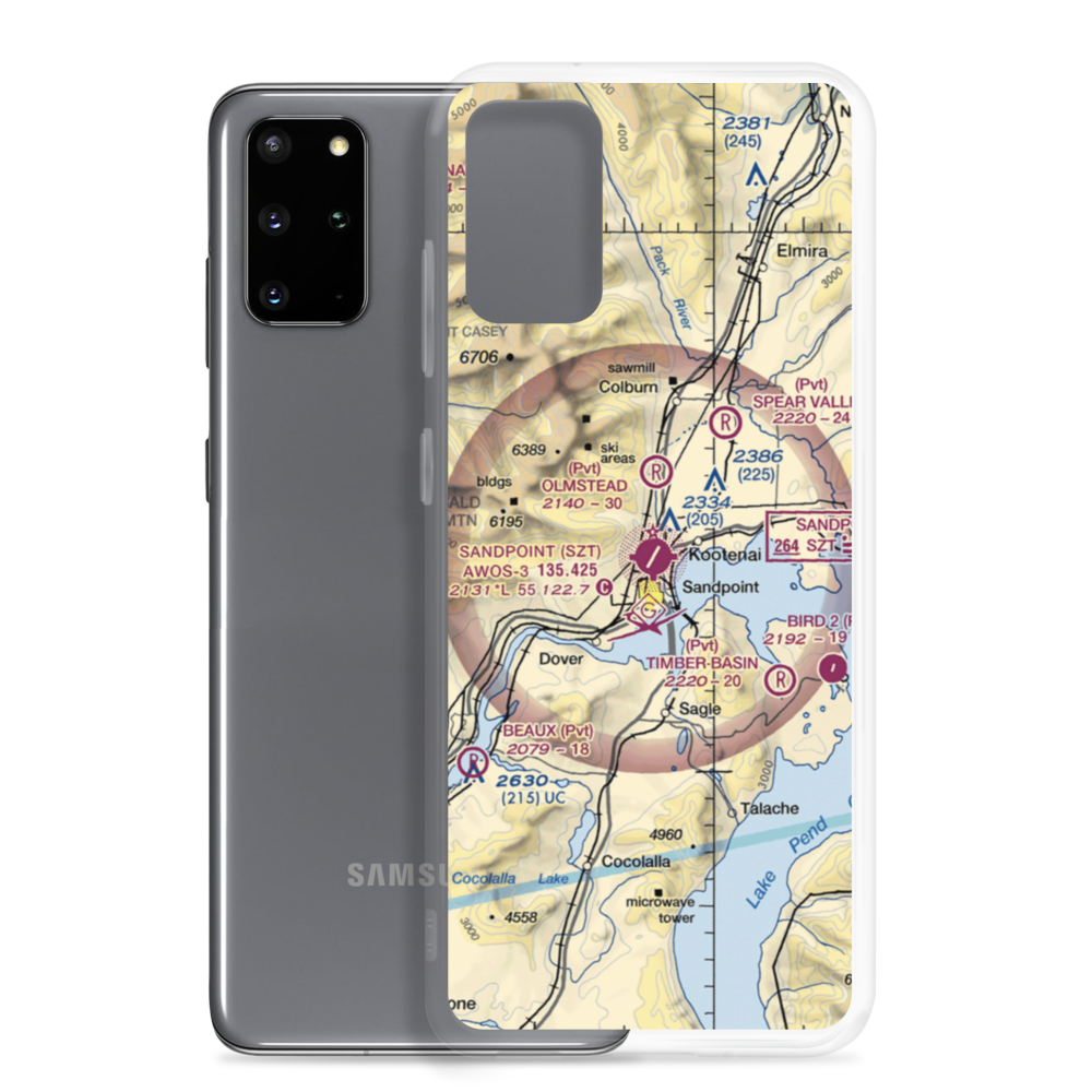 Sandpoint Airport (SZT) VFR Sectional Samsung Case Samsung Galaxy S20 Plus model shown