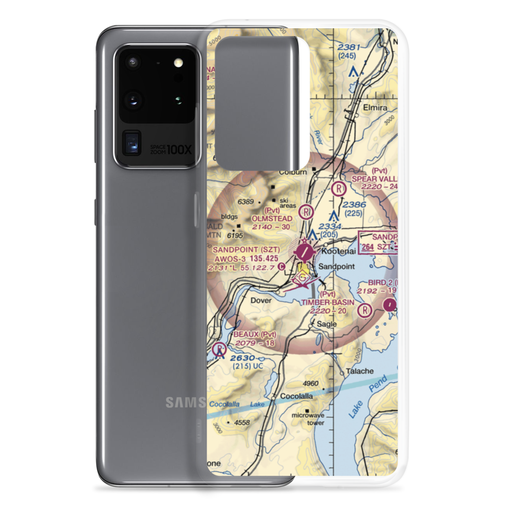 Sandpoint Airport (SZT) VFR Sectional Samsung Case Samsung Galaxy S20 Ultra model shown
