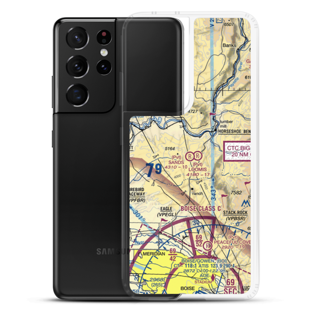 Sands Airport (ID67) VFR Sectional Samsung Case Samsung Galaxy S21 Ultra model shown