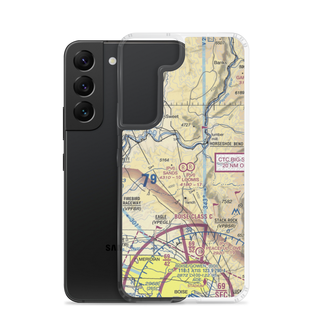 Sands Airport (ID67) VFR Sectional Samsung Case Samsung Galaxy S22 model shown