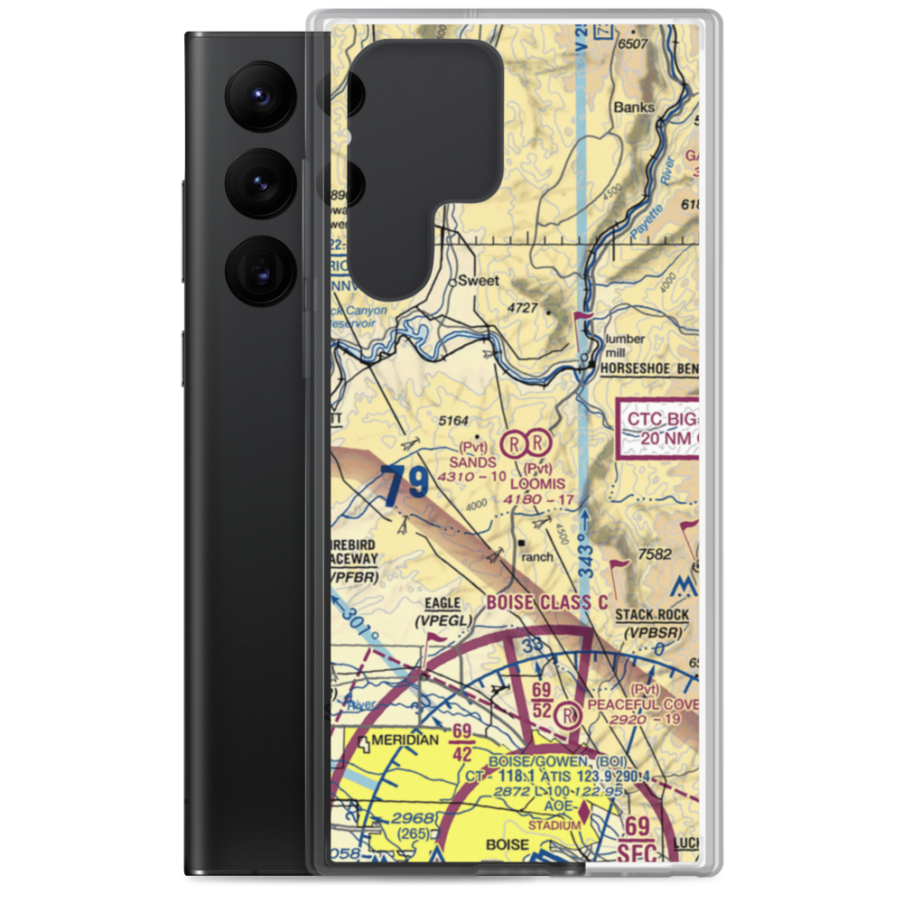 Sands Airport (ID67) VFR Sectional Samsung Case Samsung Galaxy S22 Ultra model shown