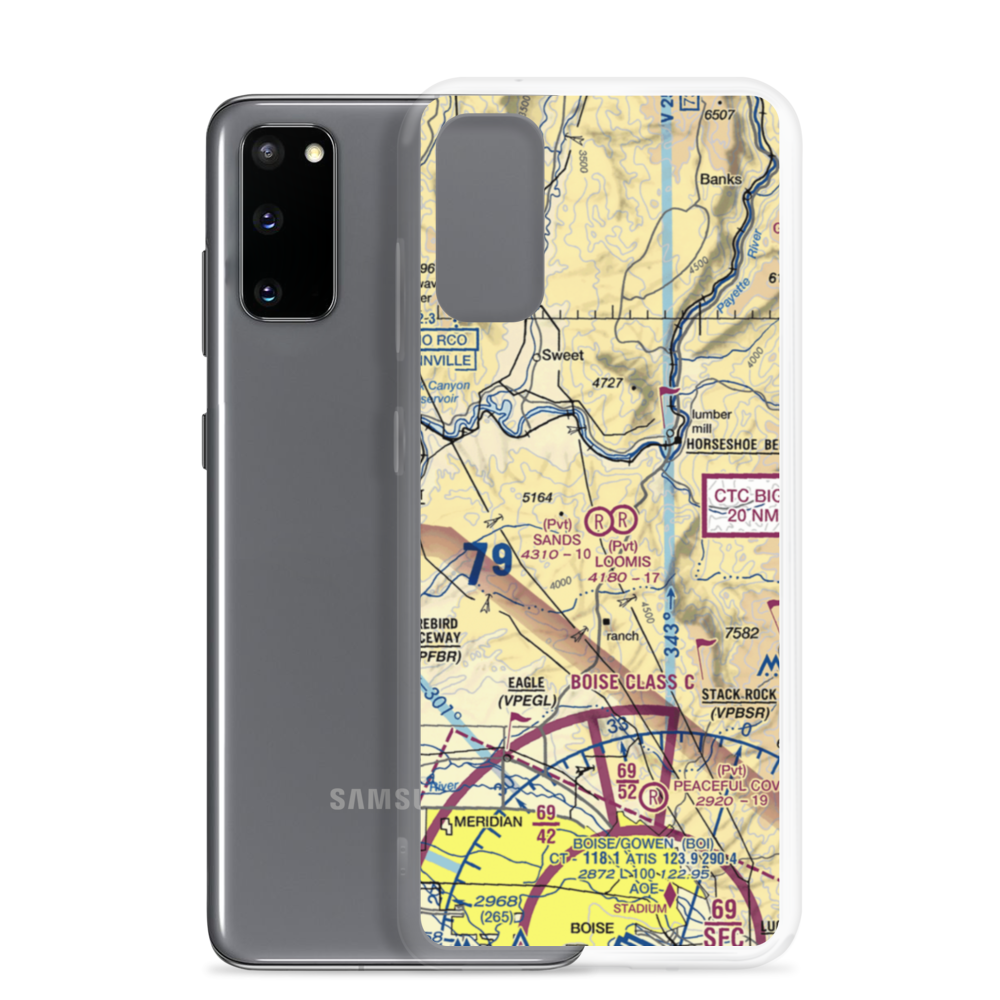 Sands Airport (ID67) VFR Sectional Samsung Case Samsung Galaxy S20 model shown