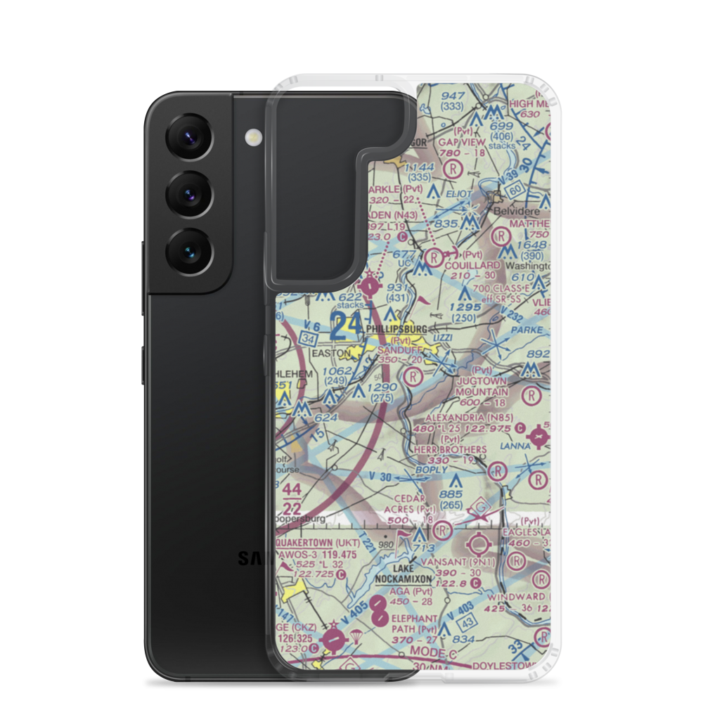 Sanduff Farms Landing Field (2NJ5) VFR Sectional Samsung Case Samsung Galaxy S22 model shown
