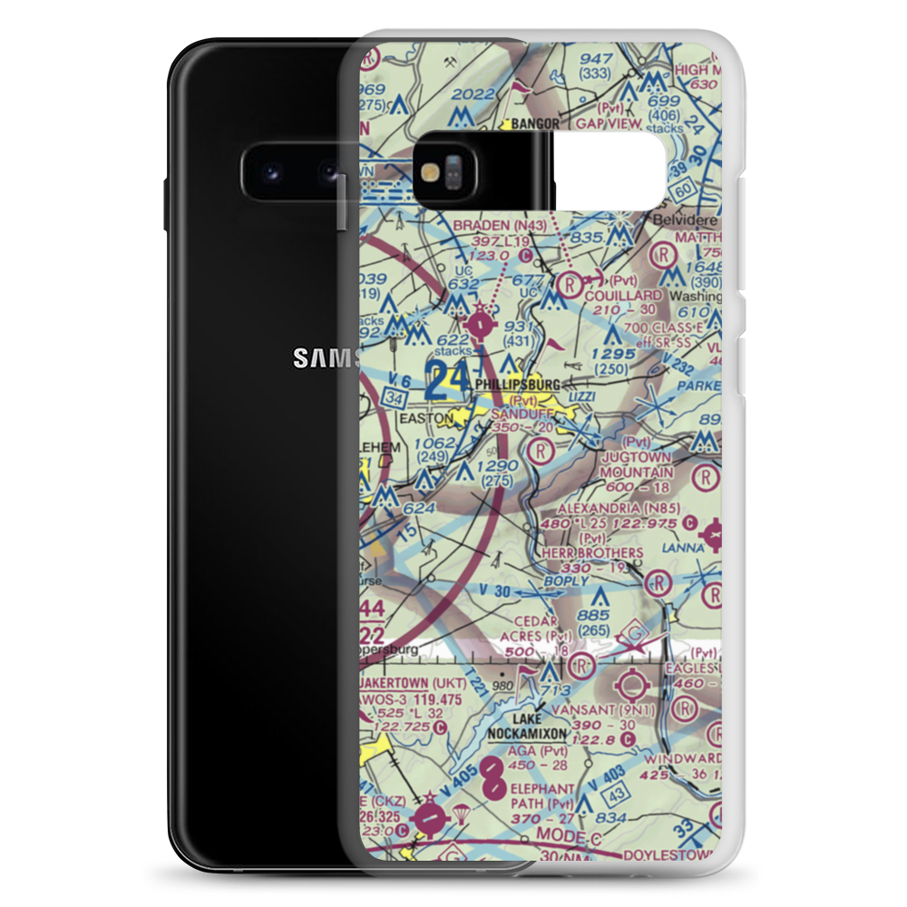 Sanduff Farms Landing Field (2NJ5) VFR Sectional Samsung Case Samsung Galaxy S10+ model shown