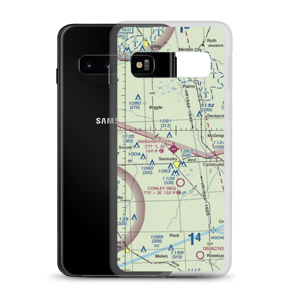 Sandusky City Airport (Y83) VFR Sectional Samsung Case Samsung Galaxy S10 model shown