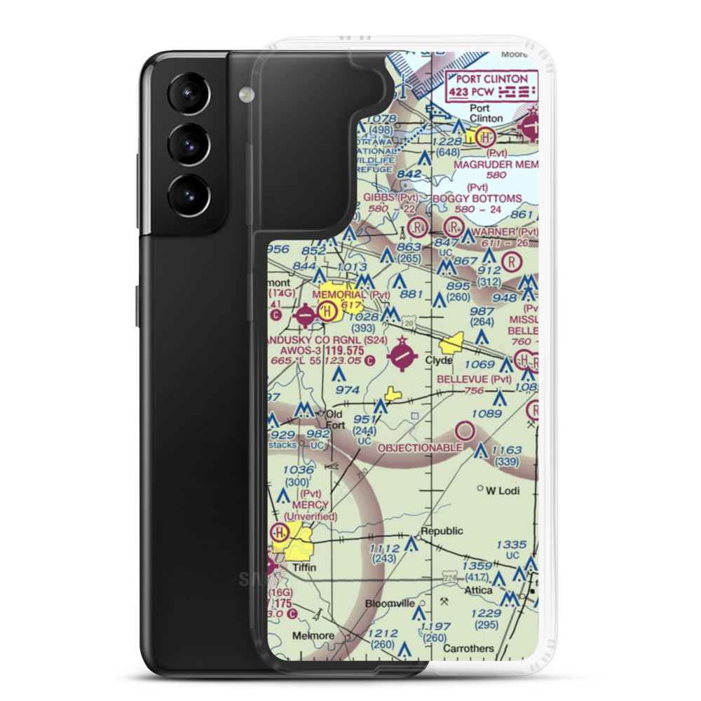 Sandusky County Regional Airport (S24) VFR Sectional Samsung Case Samsung Galaxy S21 Plus model shown